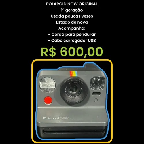 POLAROID NOW USADA APENAS 3x! NOVINHA.