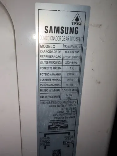 Ar condicionado Samsung 22 mil btus