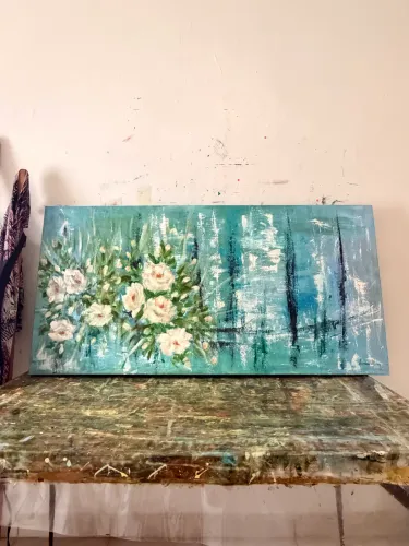 painel acrílico floral