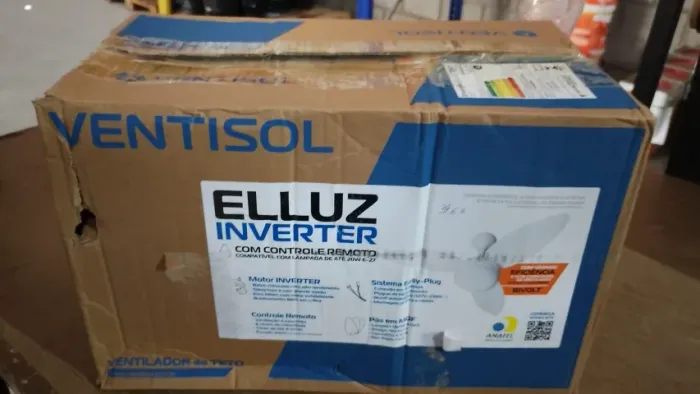 VENTISOL VENTILADOR DE TETO ELLUZ BRANCO E CINZA