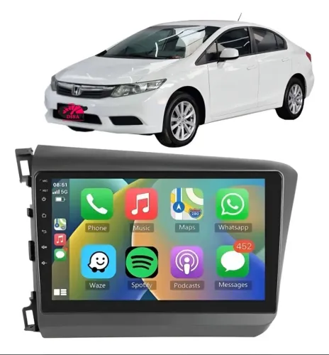 Central Multimídia Honda Civic G9 tela 9"
