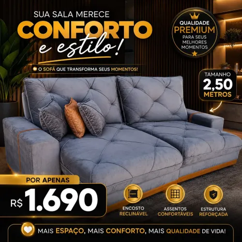 Sofá Retrátil luxoooooo 2.50cm 