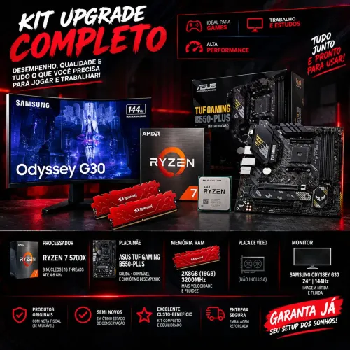  KIT GAMER COMPLETO RYZEN 7 5700X + PLACA MAE B550 + 16GB + MONITOR 144Hz