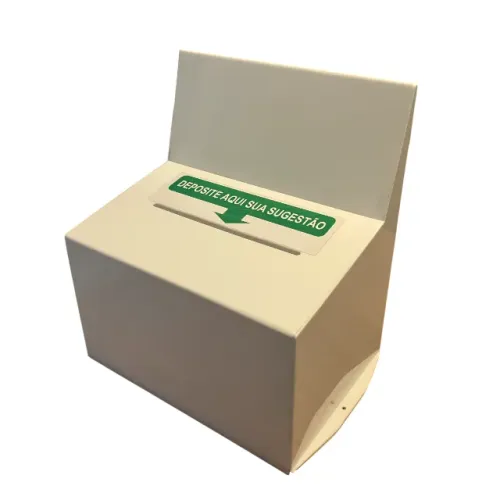 Caixa Sugestão Acrílico 3mm Branca 40x35x25cm - Grande