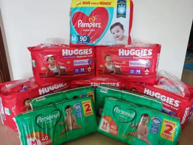 Lote de Fraldas M | Huggies, Pampers e Personal | Ótimo preço!