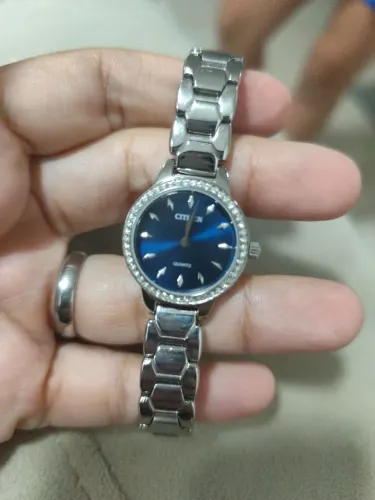 Relógio Citizen Feminino Original Azul Aço Inox Quartz