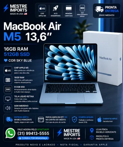 MacBook Air M5 13 polegadas 16GB 512GB SSD 