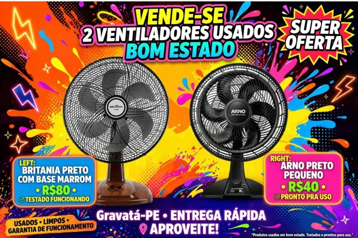 2 ventiladores usados é bom estado no preço de 1