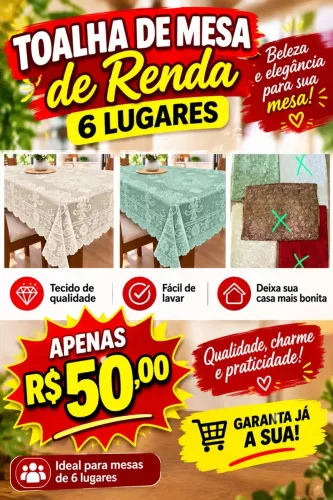 Toalhas De Mesa De Renda 6 Lugares