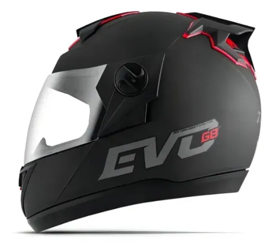 Capacete Pro Tork Fechado Moto Evolution G8 Solid Preto fosco Tam 60 Produto Novo.