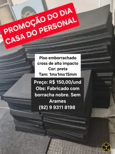 Piso emborrachado de 1mx1m15mm