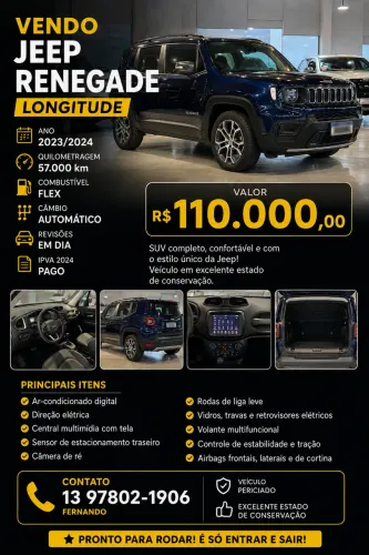 Jeep Renegade Long. T270 1.3 TB 4X2 Flex Aut. 2023