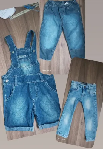 lote de 3 peças jeans infantil