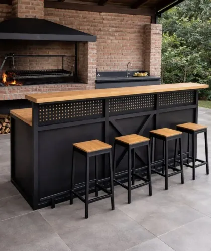 Balcão de bar design industrial 
