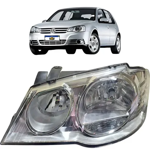 Farol Dianteiro Esquerdo Golf 2008 A 2013 Máscara Cromada Esquerdo/motorista