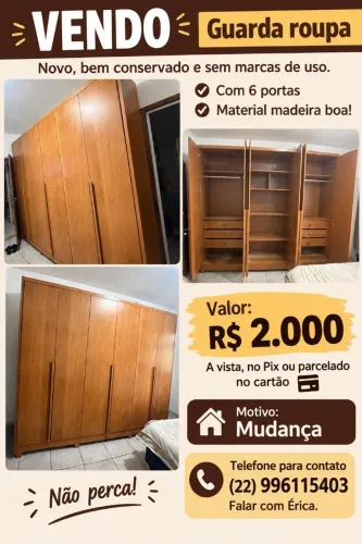 GUARDA ROUPA SEMI NOVO