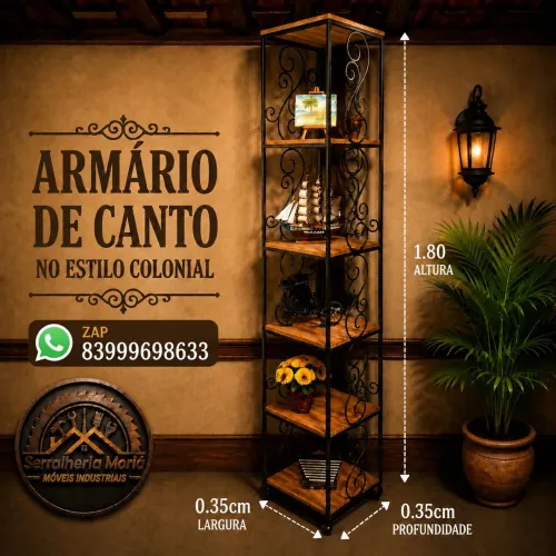 Armário de Canto no Estilo Colonial 