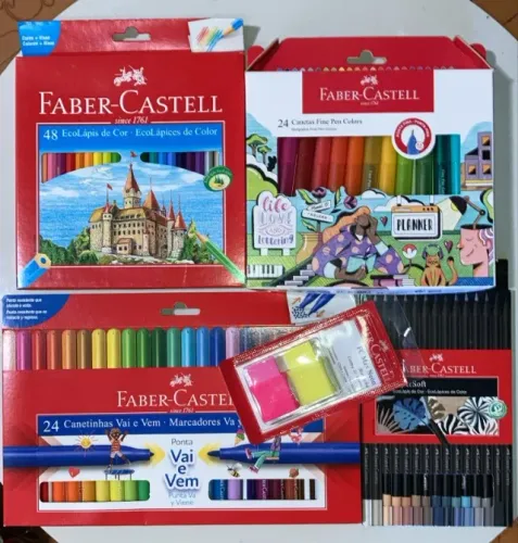 NOVO - Kit Completo de Materiais Artísticos Faber-Castell - Qualidade e Cores que Inspiram