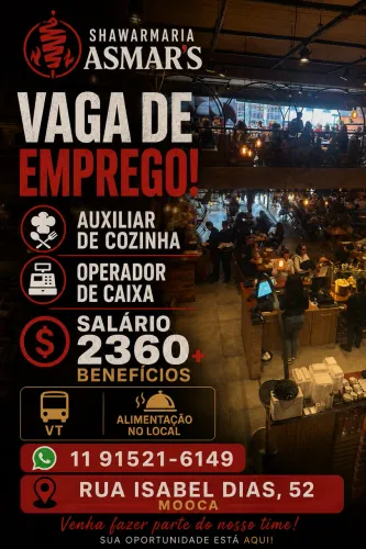 Vagas para Shawarmaria