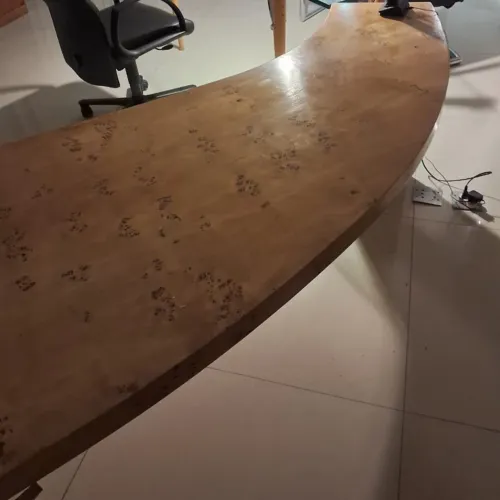 Mesa balcão madeira curva