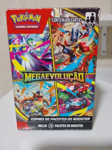 Booster Megaevolução - 18 Pacotes - Pokémon Estampas Ilustradas (PT-BR)
