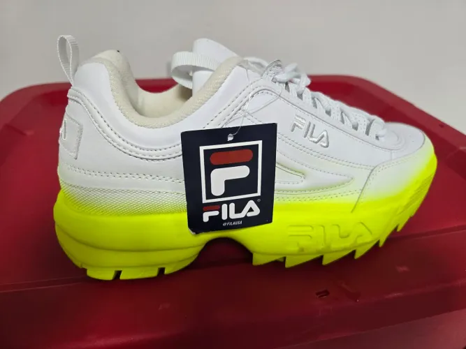 Tênis Fila Disruptor II Premium - Branco/Neon - Novo Com Etiqueta - Tam 41/42