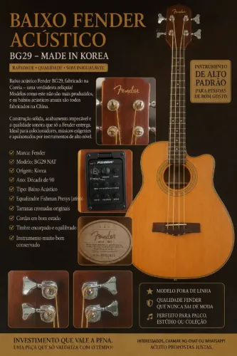 Baixolão Fender koreano Fishman