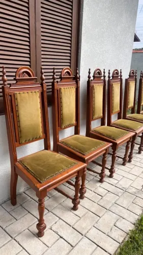 6 Cadeiras Antigas Estilo Colonial Madeira Maciça Entalhada para Restaurar