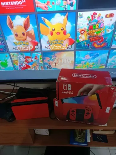 Nintendo switch OLED desb cartão de 512gb versao Mario aceito Nintendo switch 2 volto 500