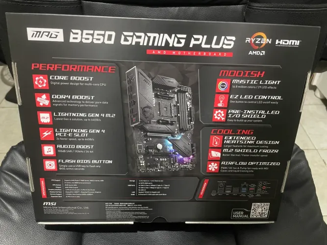 Placa-Mãe MSI MPG B550 Gaming Plus, AMD AM4, ATX, DDR4, Preto - MPG B550 GAMING PLUS