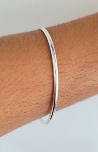 Bracelete Redondo médio Prata 925