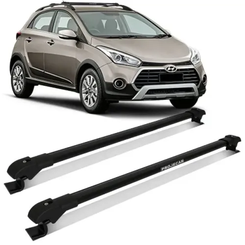 Rack Travessa de Teto Hyundai HB20X - Slim Preto - Projecar