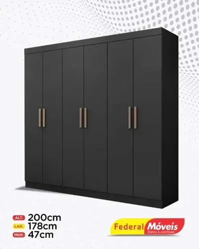 Guarda Roupa 100% MDF 6 Portas 2 Gavetas Direto da Fabrica Fazemos Entrega
