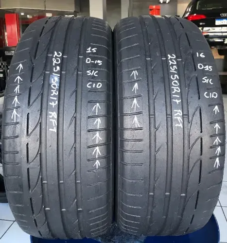 Kit 02 Pneus 225/50r17 Bridgestone Potenza S001 94w Run Flat (usado) 15/16