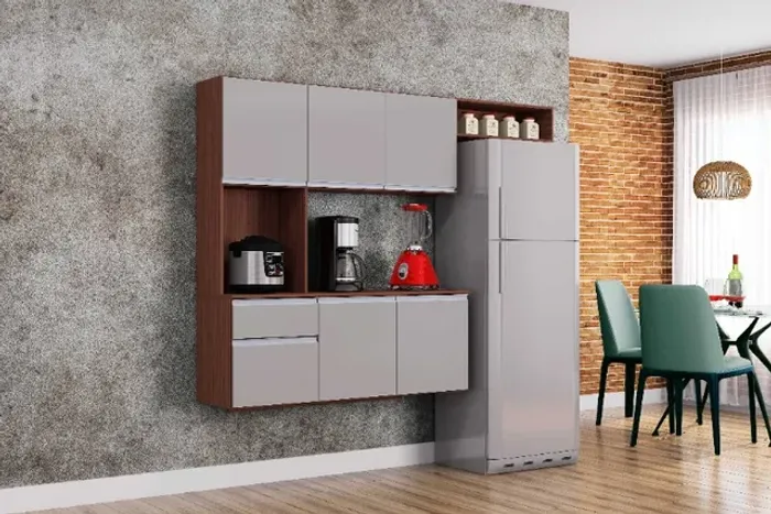 Cozinha Suspensa com Balcão Mel 180 - Entrega Rápida!!Jul23