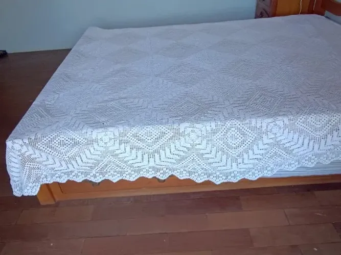 Colcha de crochê, casal, totalmente artesanal