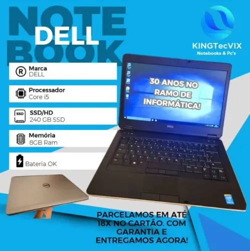 Notebook Dell Core i5 8gb Ram Garantia Nota Fiscal Parcelamento 12x Entrega Imediata