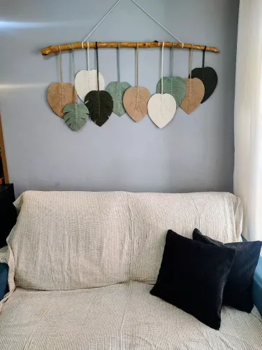 Painel de Macramé 1 metro galho natural Promoção