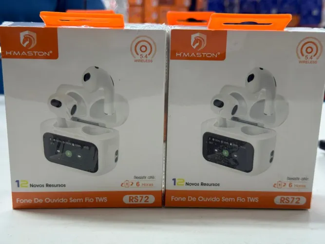 Fone bluetooth rs72 Touchscreen sem fio Hmaston