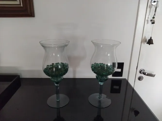 Par Vaso decorativo com bolinhas de gude