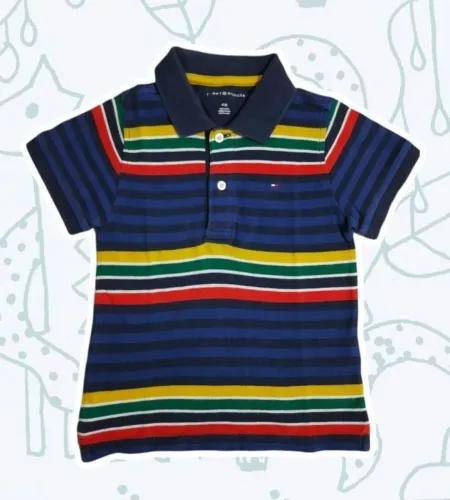 Polo listrada Tommy Hilfiger infantil original
