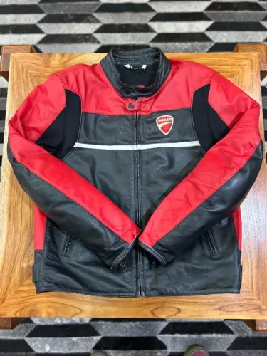 Jaqueta Masculina Couro Company C2 Ducati Preto Lisa 3xl