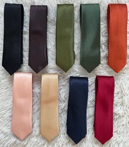 Gravatas Slim Texturizada Cores 