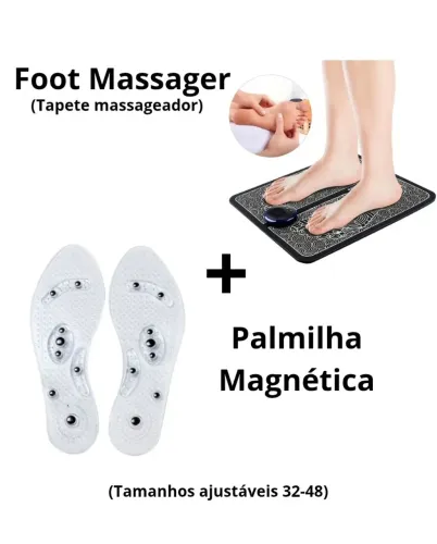 Massageador de pés + Palmilha Magnética - Alívio e Relaxamento