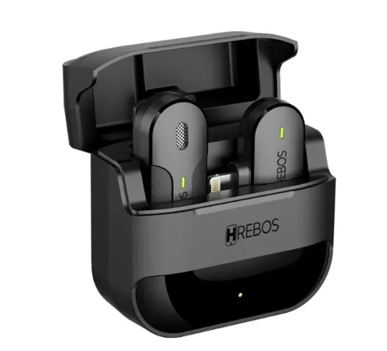 Microfone de Lapela Hrebos Clip Voice One Lightning - Preto