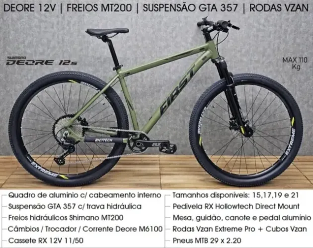 Bicicleta first ultra Aro 29 - Freio a Disco - tam L (19") - cor preta