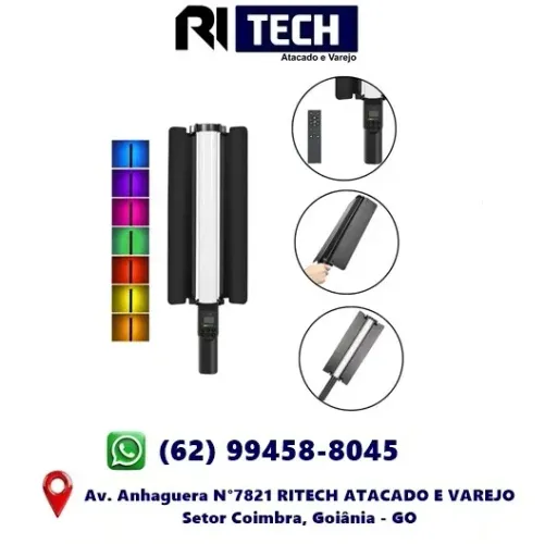 Bastão de Led Portátil Rgb com Controle Recarregável 2.000 Luméns