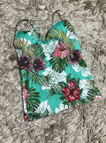 Blusa Estampa Floral Tropical - Verde