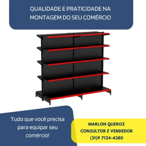 Gondola de Centro 1,70x1,00M 30x40 Preta