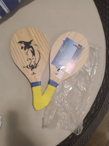 Kit Frescobol - Raquetes de Madeira - Novo